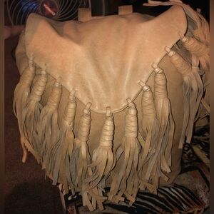 Day & Mood Camel Color Leather Tassel Fringe Backpack Bag